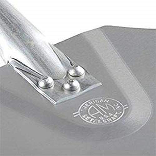 Image of American Metalcraft, inc. 5212 52 inch Aluminum Pizza Peel with 38 inch Wood Handle, 12 inch x 14 inch Medium Blade, Silver