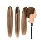 Coleta de caballo 100 % humana: la cola de caballo con pinza está hecha de cabello humano indio Remy, suave y sedoso recto. Se puede peinar como tu propio pelo y se adapta perfectamente a tu cabello