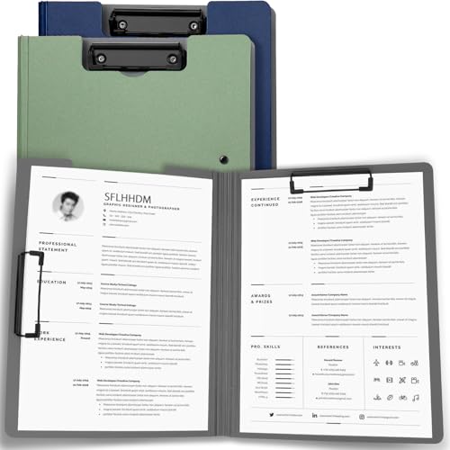 SFLHHDM クリップボード A4 バインダー 折りたたみ, 薄型 書類フォルダー, a4 クリップホルダー 発泡 2つ折り, オフィス文具, ファイル管理 便利, 両面 縦 横 筆記面ボード おしゃれ 会議パッド 文房具 書類保護, 家庭 オフィス 仕