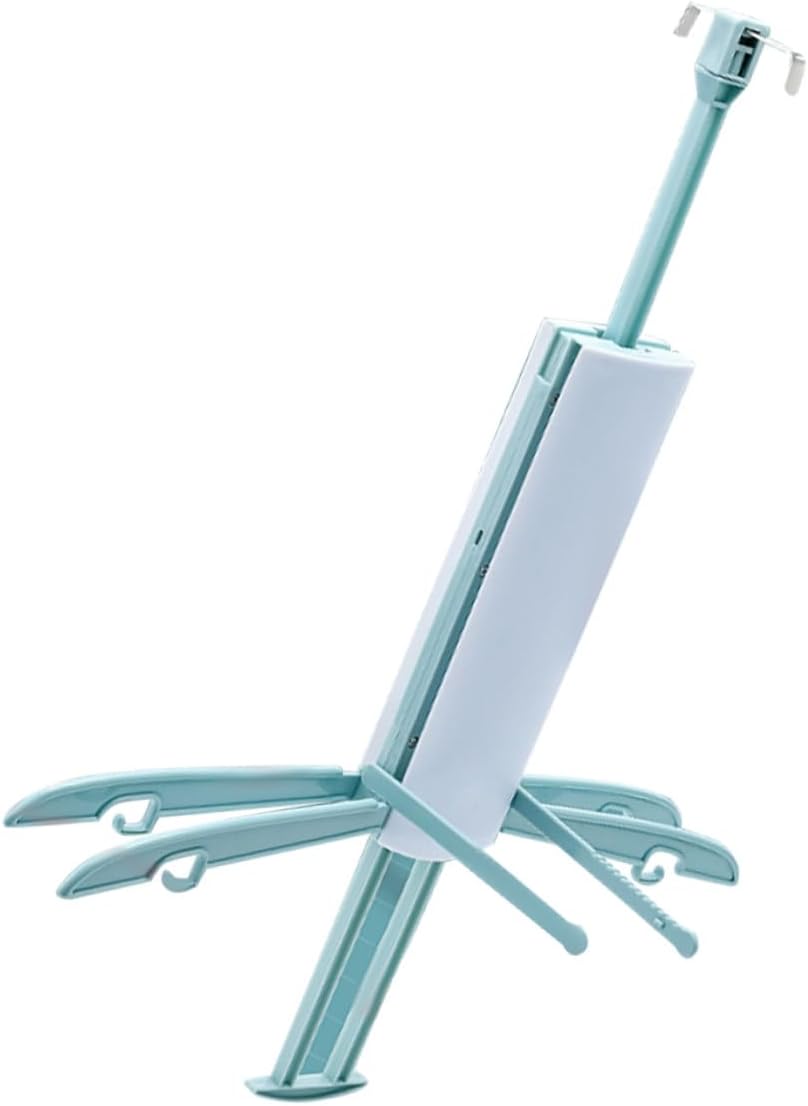 Alipis Foldable Travel Clothes Hanger Portable Space-Saving Laundry Rack for Socks Skirts Pants Drying Lightweight Fold-up Design for Camping Hotel Dormitory Use Material in Nordic Green