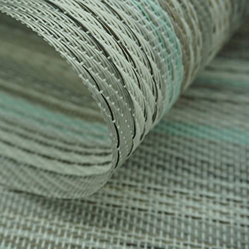 yara home décor Placemats Washable Gold Green Glitter PVC Fabric Woven Set of 6 Large Kitchen Dining Table Dinner Place Mats - Image 4