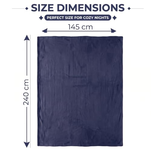 Image of HOMEKART 300 TC All Season Solid /Plain Lightweight Polar Fleece Single Bed Blanket (152 x 230 cm), Blue
