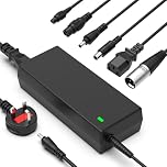 42V 2A Electric Scooter Charger with 6 Connectors, UK Plug Replacement Charger for 36V Li-ion Battery, Fast Charger for Xiaomi Scooter, Hoverboard, Electric Bike, Mobility Scooter