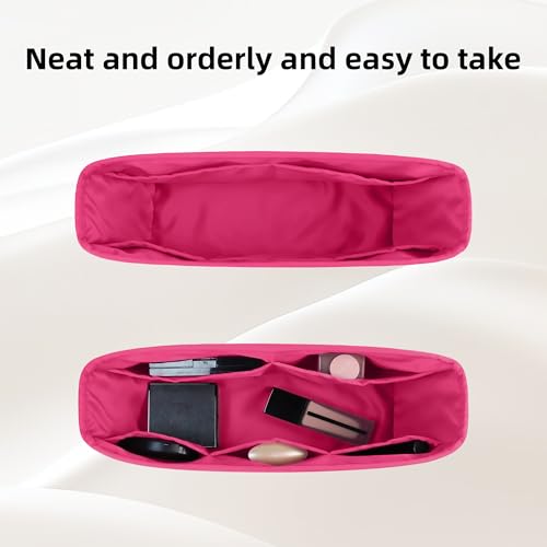Image of DGAZ Purse Organizer Insert Fits Neverfullbag Mini /PM /MM /GM,Silk Bag Organizer,Luxury Handbag & Tote Shaper(MM, Peach Pink)