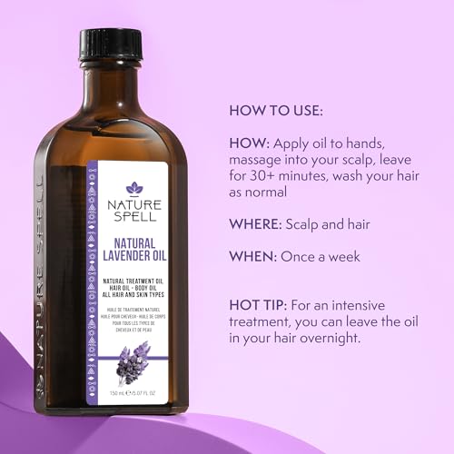 Nature Spell Lavender Oil for Hair & Scalp with Pump Dispenser, Pre-diluted Oil for Stronger Roots & Strands - Image 3