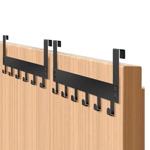 LECIPTEKB Perchero para Puerta o Colgador de Puerta, Percha para Puerta sin Taladrar con 6 Ganchos (Negro)