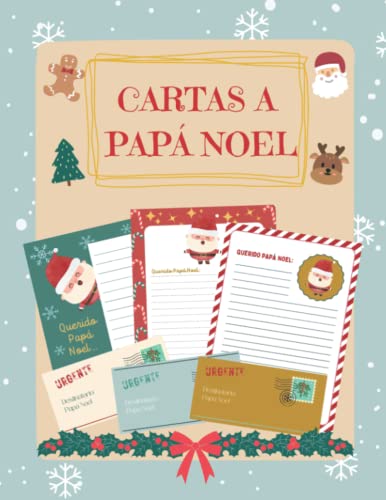 Cartas a Papá Noel: Cartas y sobres de Navidad. Lista de regalos para Papá Noel