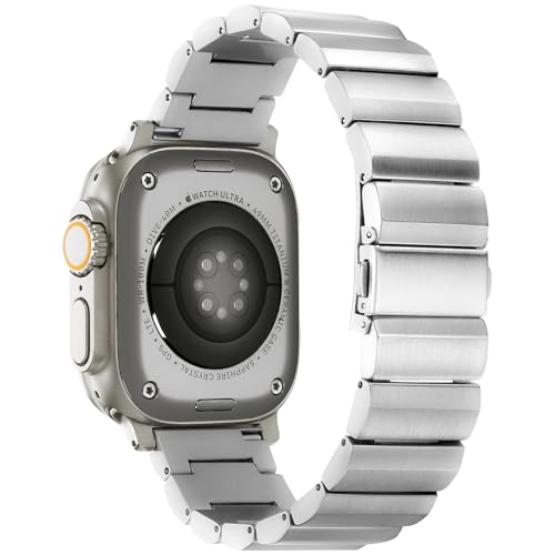 GYOKUYU「高級チタン金属」コンパチブルApple Watch Ultra/Ultra 3/2 49mm/11/10 46mm バンド チタン アップルウォッチ ウルトラ 交換バンド チタニウム金属 調節可能 軽量 ビジネス風 高級 交換用 ベルト 交