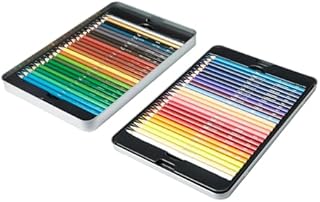 Amazon Basics Coloured Pencils in Tin Box, Pack of 48 - Assorted Colours
