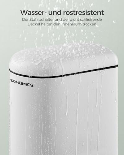 SONGMICS Kosmetikeimer, 10 Liter, Mülleimer Bad mit Deckel, Softclose – Ansicht 5