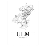 JUNIWORDS Stadtposter, Ulm, Wähle eine Größe, 60 x 90 