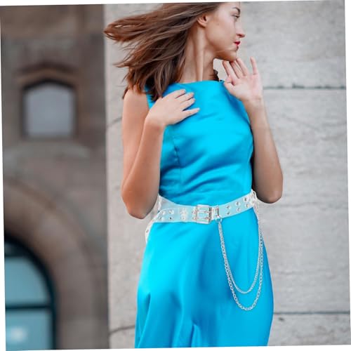 Transparent Double Grommet Belt for Women Stylish Waist Belt for Casual Jeans and Adjustable Fashion Accessory4