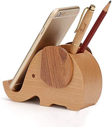 Yarui 木製 ペン立て おしゃれ ペンスタンド 筆差し ペンたて ペンホルダー ぺんおき 卓上収納 かわいい 多機能 象 事務用品 小物入れ 携帯電話ホルダー 卓上 鉛筆立て オフィス用品 入学祝い 数量限定アウトレット最安価格