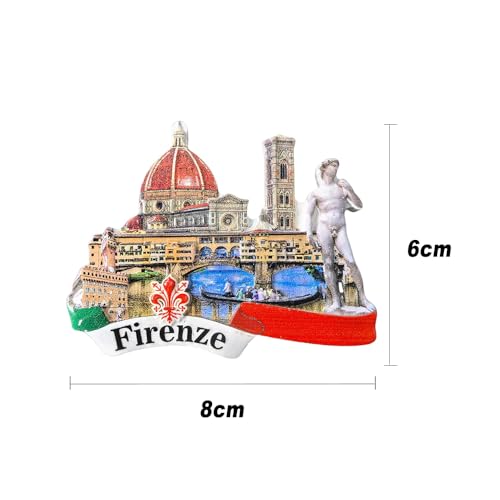 Imán decorativo para refrigerador Florence Italy 3D 8x6 cm miniatura 6