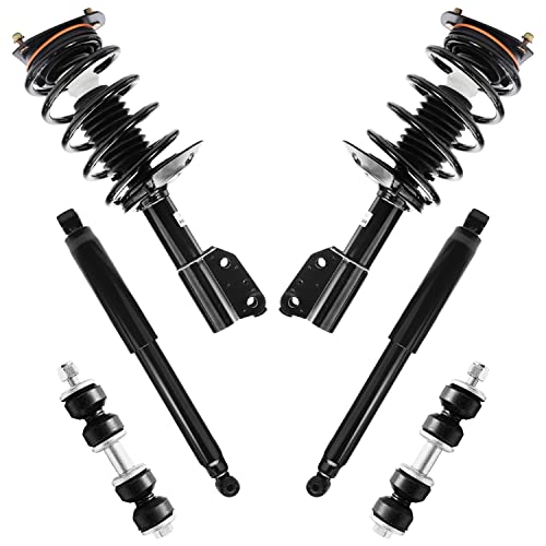Image of Detroit Axle - 6pc Struts Shocks Kit for Chevrolet Venture Oldsmobile Silhouette Pontiac Montana Trans Sport, Front Struts w /Coil Spring Sway Bar Links Rear Shock Absorbers Replacement