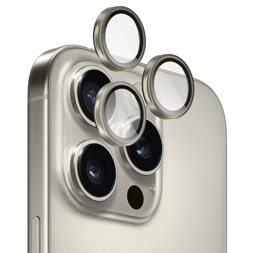 Image of GRIPP 3in1 Focal Camera Lens Protector for iPhone 16 Pro, iPhone 16 Pro Max / 17 Pro / 17 Pro Max / 15 Pro / 15 Pro Max, Aluminium Alloy Ring, Ultra-Clear HD Glass, Easy Install - Natural Titanium