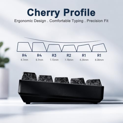 Image of ZORBES 136 Key Forged Carbon Texture Keycap for Mechanical Gaming Keyboard | Cherry Profile Side Printed Font Keycap Set Compatible with Mechanical Keyboard