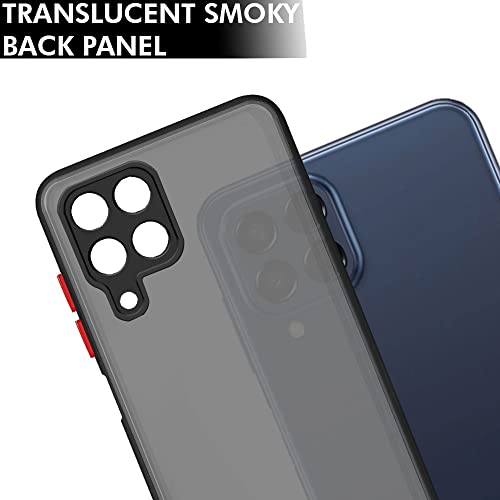 Image of TheGiftKart Translucent Hybrid Back Cover Case for Samsung Galaxy M53 5G | Smoked Matte Back | 360 Degree Protection | Protective Hard Back Case Cover | Black Bumper