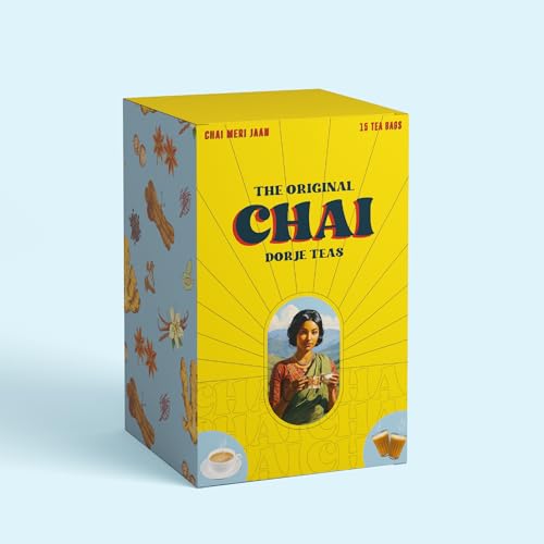 Image of Dorje Teas The Original Chai | 15 Pyramid Teabags (Pack of 1) | Organic Garden Fresh CTC Black Tea | Creamy & Aromatic Kadak Doodh Chai | No Artificial Flavours | 15 Cups