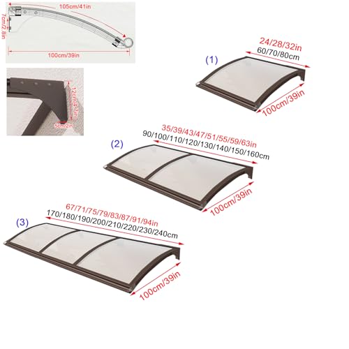 Cubierta para puertas de aluminio y policarbonato de alta resistencia 6