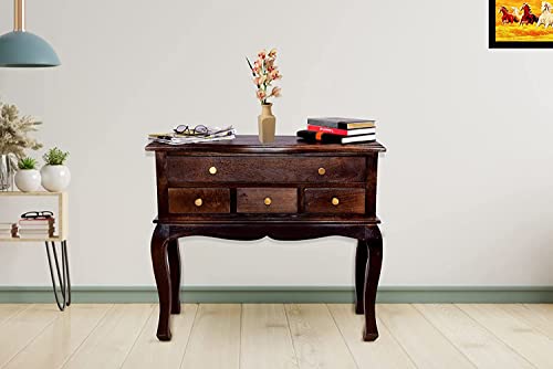 Image of WOODY Furniture Wooden Console Table with Drawers Storage Table for Living Room Hall | Entryway Table with Drawers Solid Sheesham Wood
