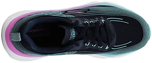 Skechers Women's Max Cushioning Elite-Brilliant Sneaker, Navy/Aqua, 6.5 M US