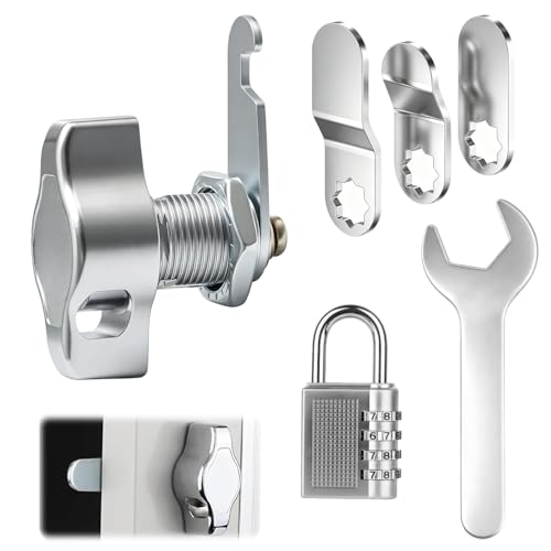 Cerradura Buzon 16mm, Cerradura De Buzon Sin Llave Con Perilla Giratoria, Cerradura Taquilla Universal, Incluye 4 Placas de Bloqueo Diferentes, Llave Inglesa Y Candado Combinado, Cerradura Taquilla Ve