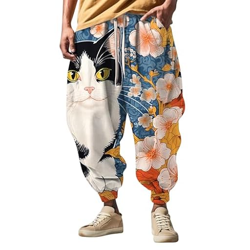 PODOLIXIA Pantalones harén para hombre, pantalones bombachos anchos para hombre, pantalones casuales con divertidos dibujos animados, hip hop, estilo callejero, pantalones de Aladino para hombre, | Ya disponible en tu tienda friki favorita! En mundofriki.es!