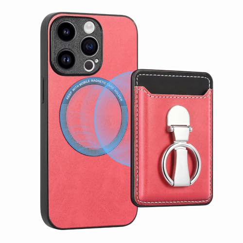 iPhone 14 Pro Coque Anneau Magnétique Rose ENILSA Protection Cuir Chic pour le Quotidien