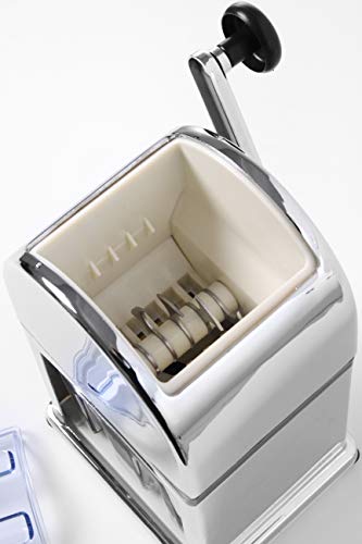 Foto von HENDI Eiswürfelzerkleinerer, mit Edelstahlmesser und entnehmbarem Behälter, Eiswürfelschaleeinfache, Eiskugelform, 160x140x(H)270mm, Edelstahl