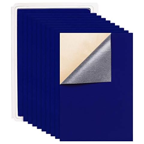 BENECREAT Blue Velvet Fabric Sticky Back Sheets Cover