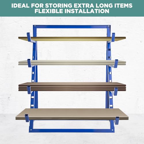 Yeeoy 4 Tier Steel Horizontal Storage Rack, Heavy Duty Lumber Storage Rack, Adjustable Pipe Rack, Utility Cantilever Rack for Garage Workshop Shed, 2000lbs Load Capacity - Thumbnail 4