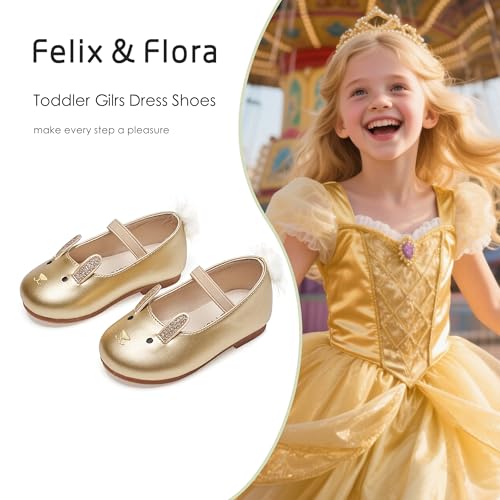 Image of Felix & Flora Toddler Flower Girl Dress Shoes - Girl Ballet Flats Party School Shoes Wedding