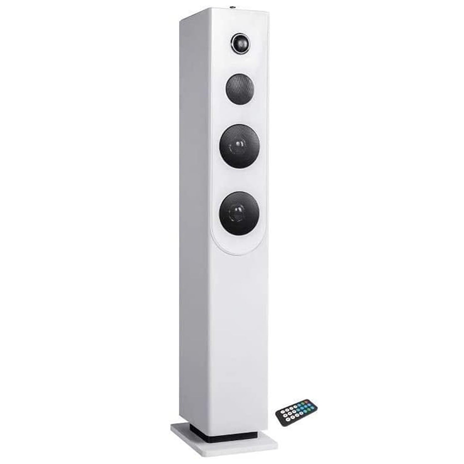 Tour de son HP33 CD WHITE avec lecteur CD, Bluetooth, FM et USB, 100W + télécommande