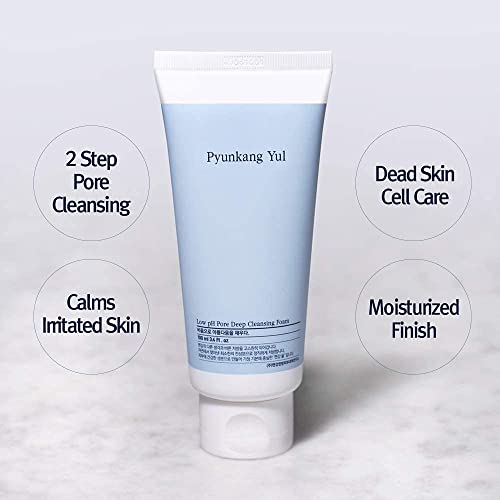 Pyunkang Yul Low Ph Pore Deep Cleansing Foam - 2 Step Solution Korean Facial Wash - Makeup Remover Face Cleanser With Witch Hazel, Aha - Cica, Tea Tree Extract - Rapid Moisture Replenishment 3.4 Fl Oz #TOP1