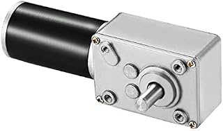 Greartisan DC 12V 10RPM 40Kg.cm 8mm Single Shaft Self-Locking Reversible Worm Gear Motor with Cable, High Torque Speed Reduction Motor, Turbine Electric Gearbox Motor