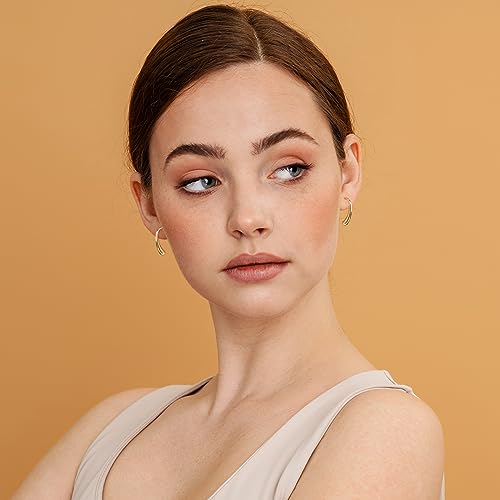 Pull Through Earrings Threader Hypoallergenic Sterling Silver Teardrop Drop Dangle Open Hoop Earrings for Women Trendy - Silver & Gold3