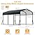 Reljofum 10 x 15 FT Metal Carport with Galvanized Steel Roof, Heavy Duty Metal Roof Carport with Enhanced Base, Tall Metal Carport Kits Garage for Tractors, Trucks, Boats, Cars
