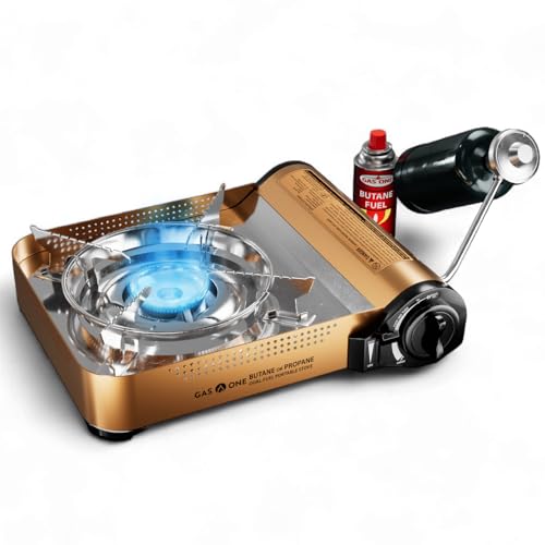 Gas ONE GS-4000P - Camp Stove - Premium Propane or Butane Stove with Convenient Carrying Case...