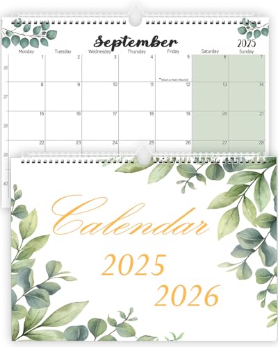 Wall Calendar 2025 2026 A4 - Magnetic Calendar for Fridge Sep. 2025 to Dec. 2026 (18 months) - Family Academic Year Monthly Wall Planner for Holidays, Work Organisation & Scheduling