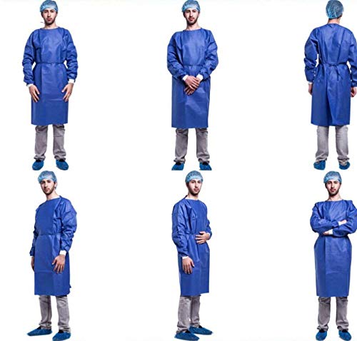 image for Zuuics 10Pcs Disposable Isolation Gown, Disposable Protective Gown Med