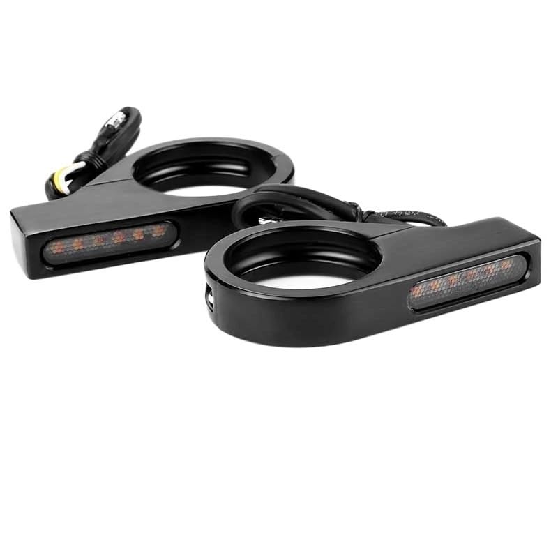 Clignotant LED moto universel à pince pour tube de fourche