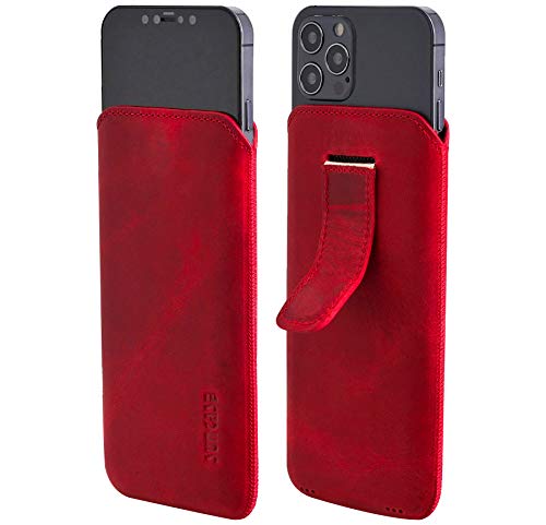 Étui en cuir véritable pour iPhone 15 Pro Suncase Slim rouge - 7