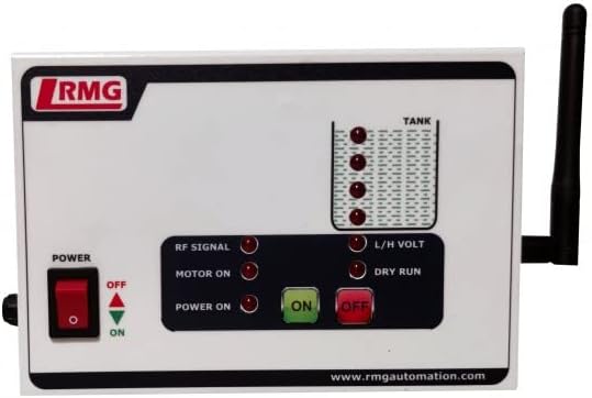RMG Advanced Wireless (1 Km range) Fully Automatic Water Level Controller-Tank only | Outdoor Transmitter powered by Solar Panel + Rechargeable Li-Ion Battery (Single phase- For Switch type motor)
