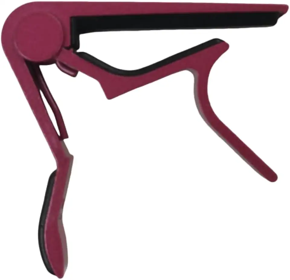 Capotraste para Violão, Guitarra, Ukulele, Baixo e Cavaco, Cor Preta (Rosa)