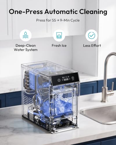 Image of EUHOMY 2.4 inch Clear Ice Ball Maker Countertop, 2Pcs in 60Mins, 48Pcs /Day, Timer, Self-Cleaning Round Ice Cube Maker with Crystal Clear Ice, Sphere Ice Maker Machine for Whiskey & Bourbon