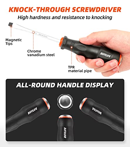Difflife Heavy Duty Screwdriver Sets Screwdriver Kit 4-Piece, Professional Cushion Grip Insulated Magnetic Tip Electrician Screwdriver Kits (4-Piece)… #TOP3