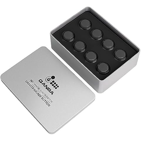 Qanba Gravity KS Mechanical Shafts Silent Pushbutton 30mm Snap-in (Boxed (Clear Black D04(8 pcs) Cover