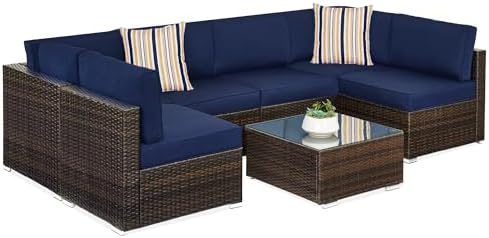 Best Choice Products 7-Piece Modular Outdoor Sectional Wicker Pat...