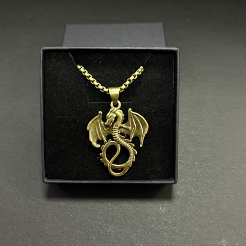Descendants Mal Descendants Costume Dragon Necklace Dragon Jewelry Accessories for Women Maleficent the Chain is 24 Inches Long Bronze Color3